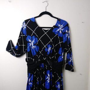 Black and Blue Flower Dress